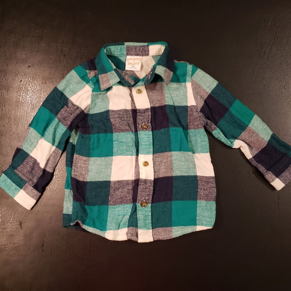 Jumping Bean Long Sleeve Plaid Button Up Shirt